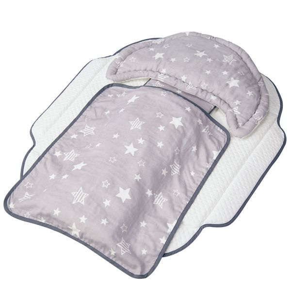 akachan honpo - 嬰兒提籃-灰色、星星-灰色