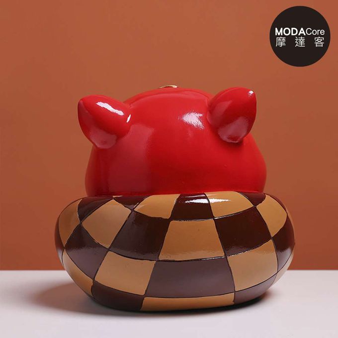 MODACore 摩達客 - 摩達客◉春節開運招財◉沙發大嘴紅色招財貓手機架擺飾_聚寶盆糖果收納好物-藍色