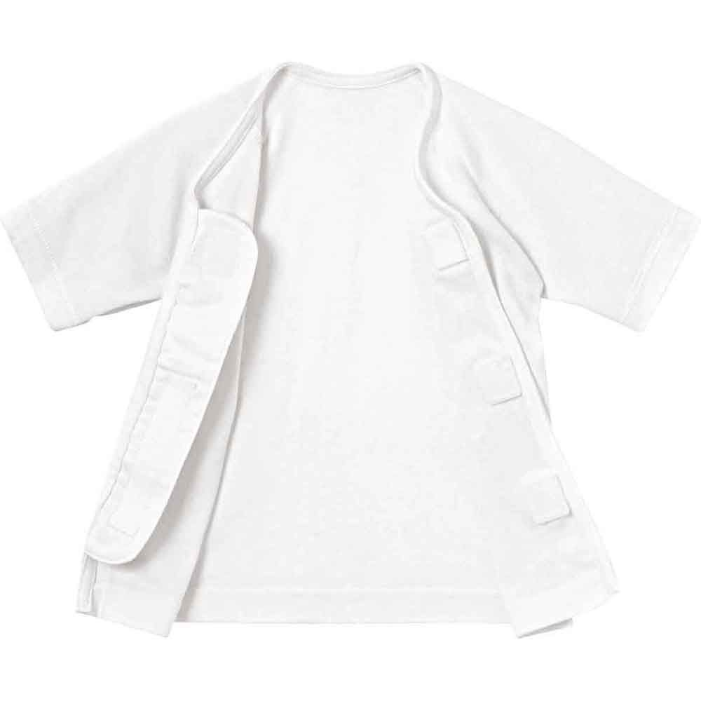 日本 Combi - mini系列-純棉肚衣(黏貼式,7分袖)-白色*2 (60-70)