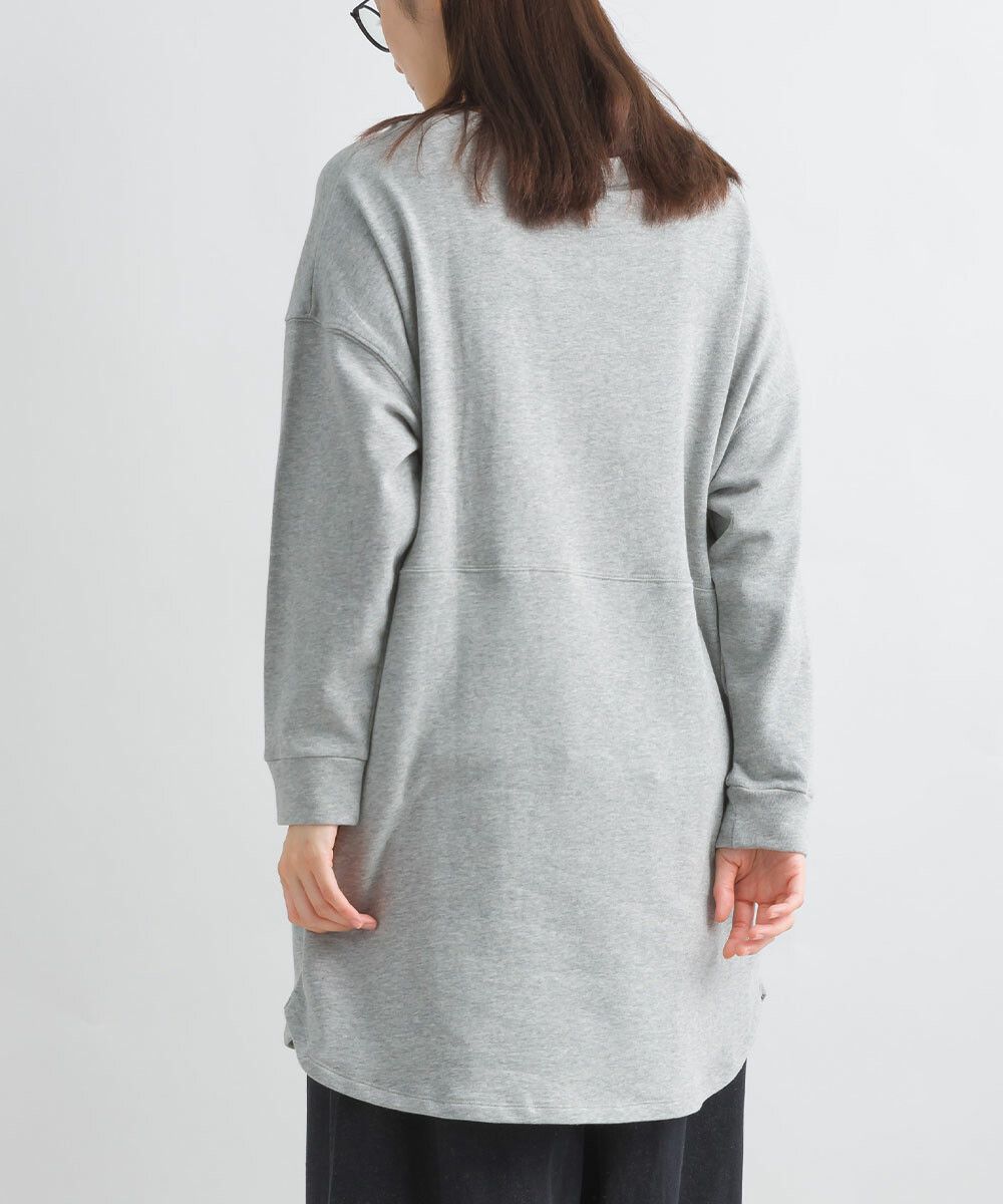 日本女裝代購 - 100%美國棉印花長版長袖上衣-淺灰