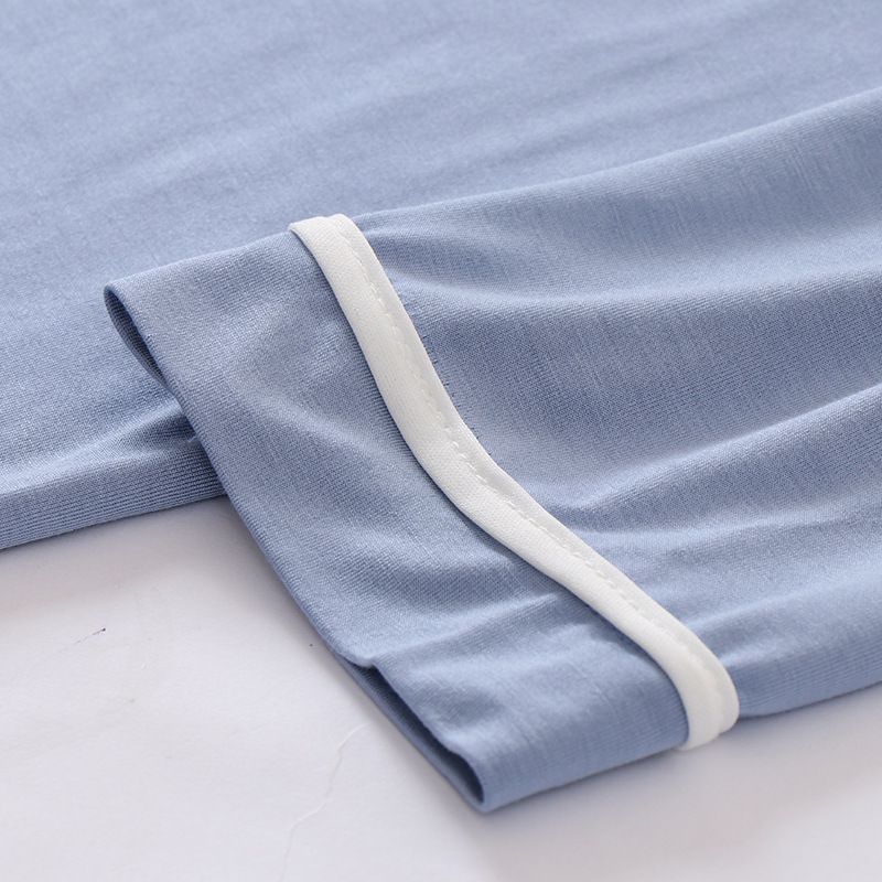 MAMDADKIDS - 素色透氣七分袖套裝/家居服-藕粉色