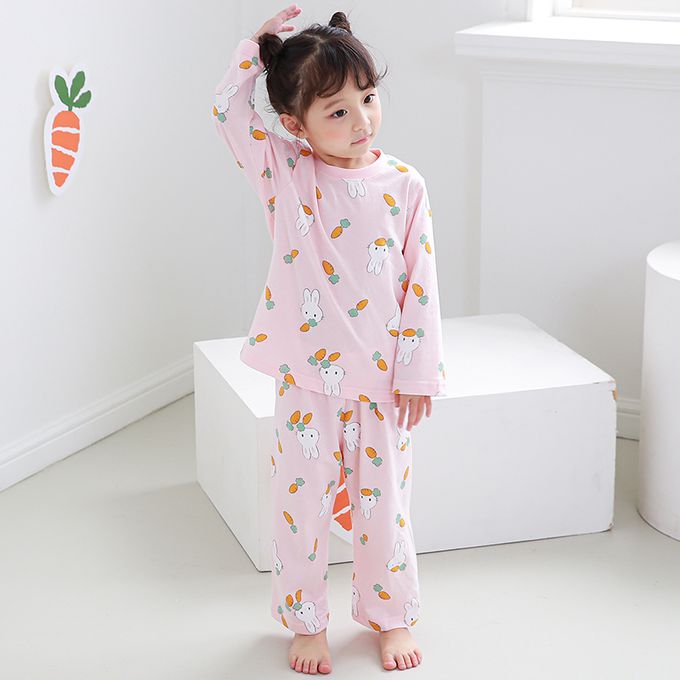 正韓 Cogibu - 極舒適無螢光劑 100% 有機棉幼兒/兒童睡衣/家居服套裝組-兔寶寶