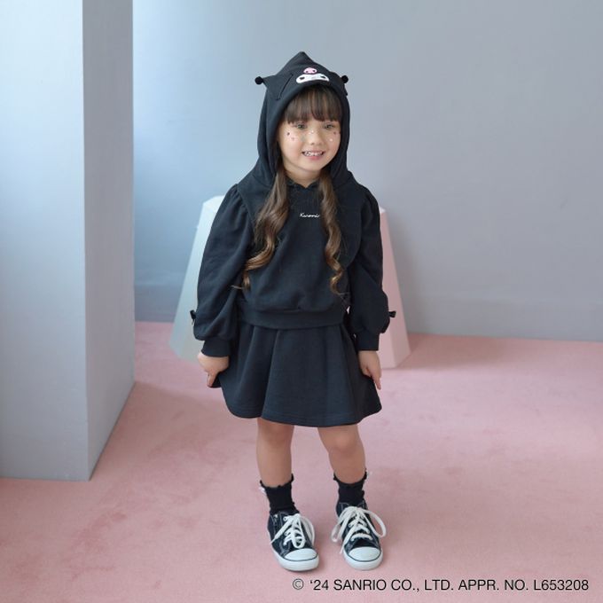 日本 Lycee mine - 聯名款 超萌造型連帽短裙套裝-酷洛米-黑