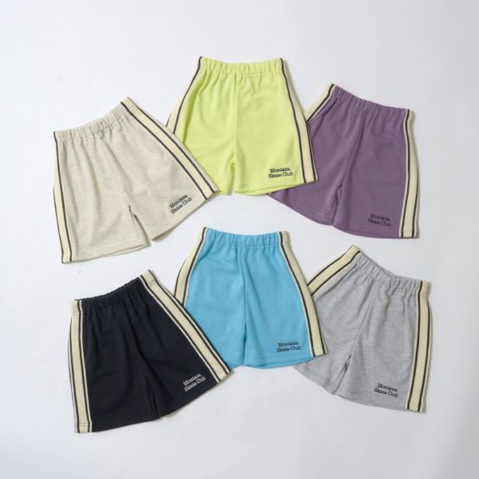 日本 b-ROOM - 側邊線條休閒短褲(4分丈)-淺灰