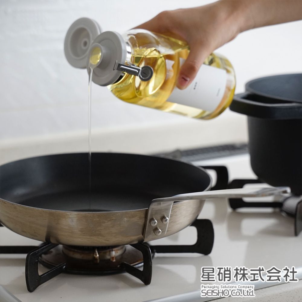 日本製 透明玻璃按壓式保存瓶/調味料罐300ML-2入組