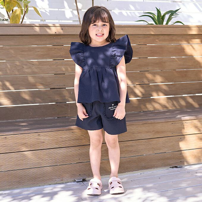 日本 Lycee mine - 可愛荷葉邊口袋短褲-薄荷綠