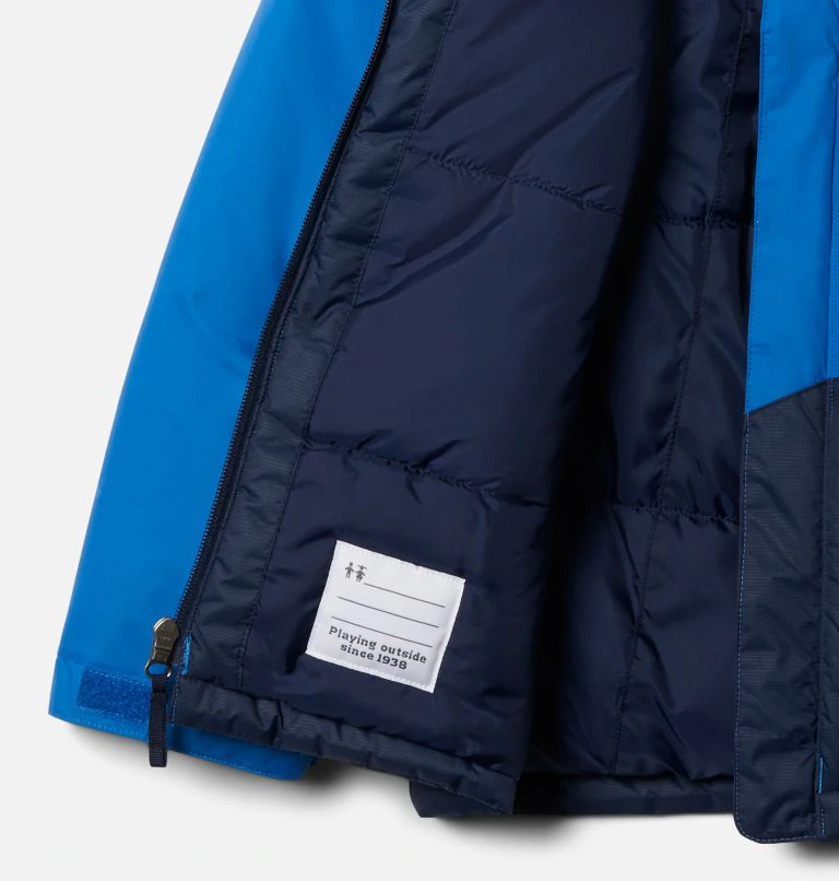 Columbia - 兒童防風防水滑雪外套-Bright Indigo, Collegiate Navy 藍色