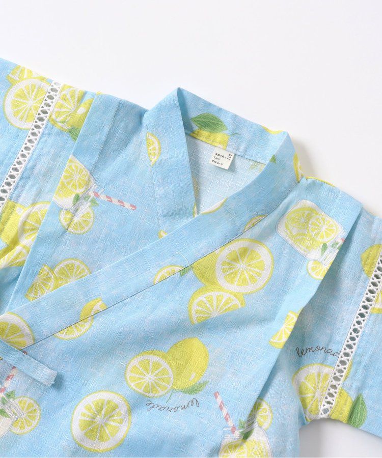 日本 apres les cours - 季節限量！清新可愛二件式甚平-彩虹西瓜-米白