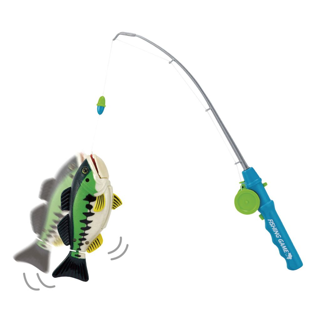 日本 MARUKA - 超真實體驗-釣魚遊戲-綠色-綠魚1支，釣竿1支