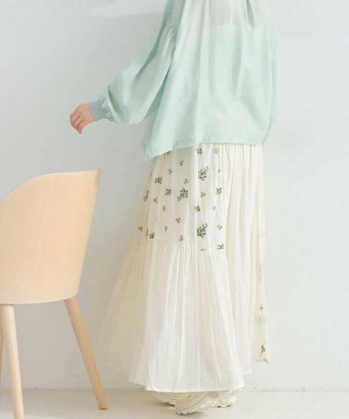 日本 Lupilien - 100%印度棉 優美植物刺繡長裙-紫