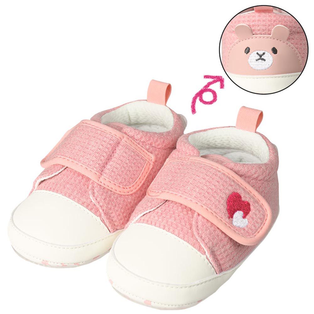 akachan honpo - 學步鞋-後面動物-粉紅色