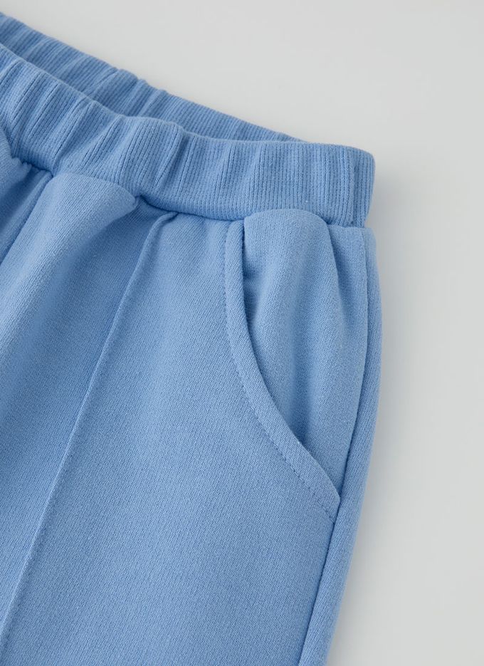 韓國 OZKIZ - 胸前徽章點綴休閒長袖套裝-粉