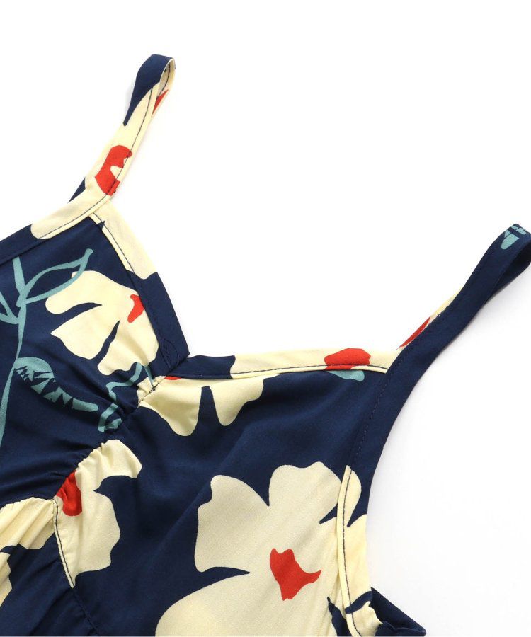 日本 BREEZE - Aloha夏日風格吊帶裙-大白花-海軍藍