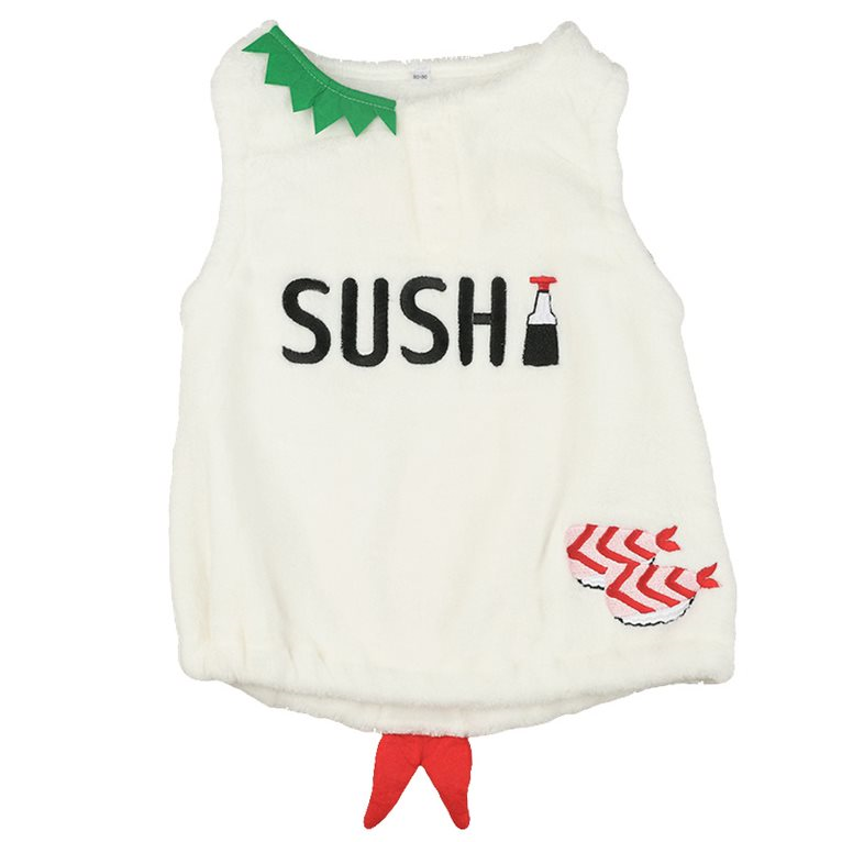 akachan honpo - 趣味背心-壽司-白色 (80~90cm)