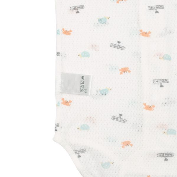 akachan honpo - 短袖前開式包屁衣-橘色 (80cm)