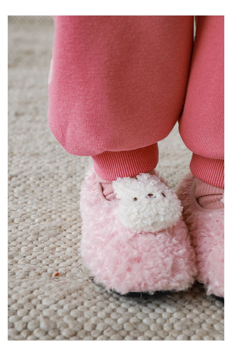 TONGMO - 腰鬆緊運動束口長褲-側邊愛心-桃粉色