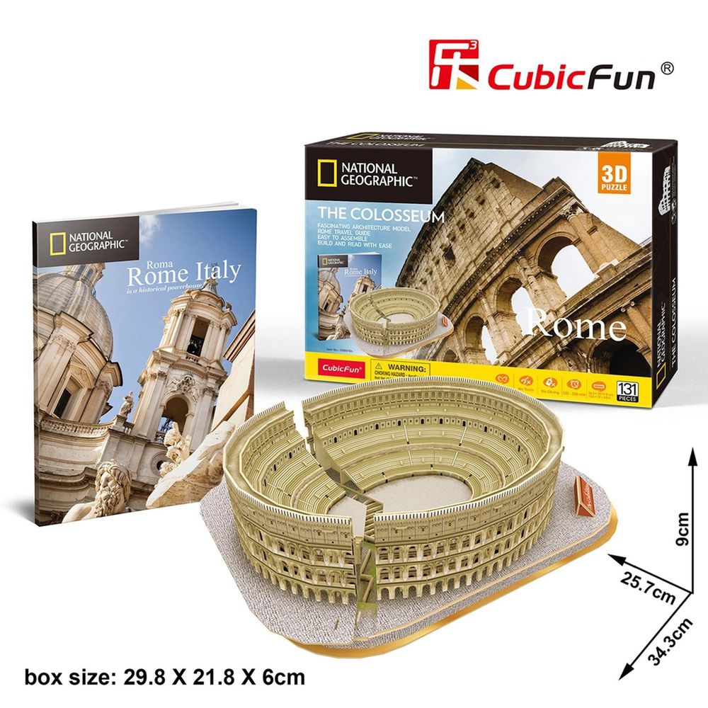 Cubicfun - 國家地理頻道授權3D立體拼圖-旅行者系列-羅馬競技場-131片