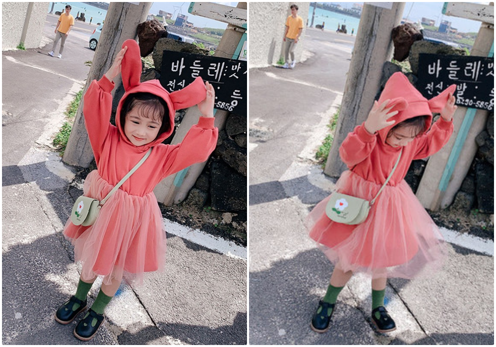 百穿不膩出門首選！超萌兔耳帽T網紗洋裝