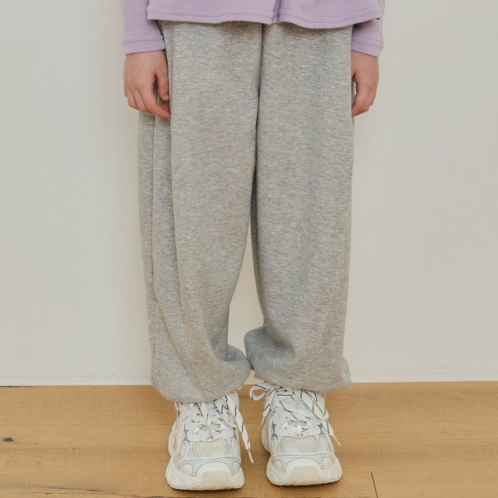 ERINJ 鬆緊腰百搭休閒縮口長褲-淺灰