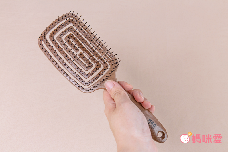 韓國 Yao - 鏤空頭皮按摩梳(兒童款)-泰迪熊-木紋色