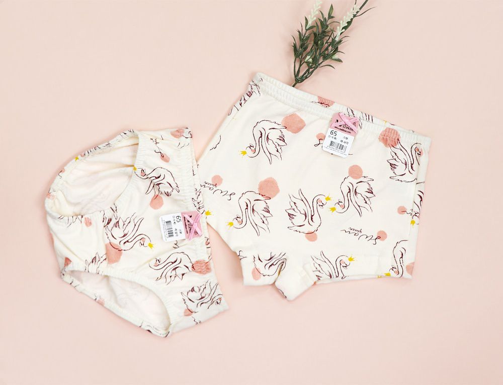 韓國 Mellisse - 純棉三角褲(女寶)-天鵝女王