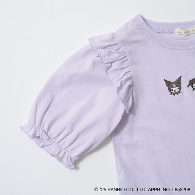 日本 Lycee mine - 可愛刺繡星星鏤空短袖上衣-卡通人物酷洛米-紫丁香