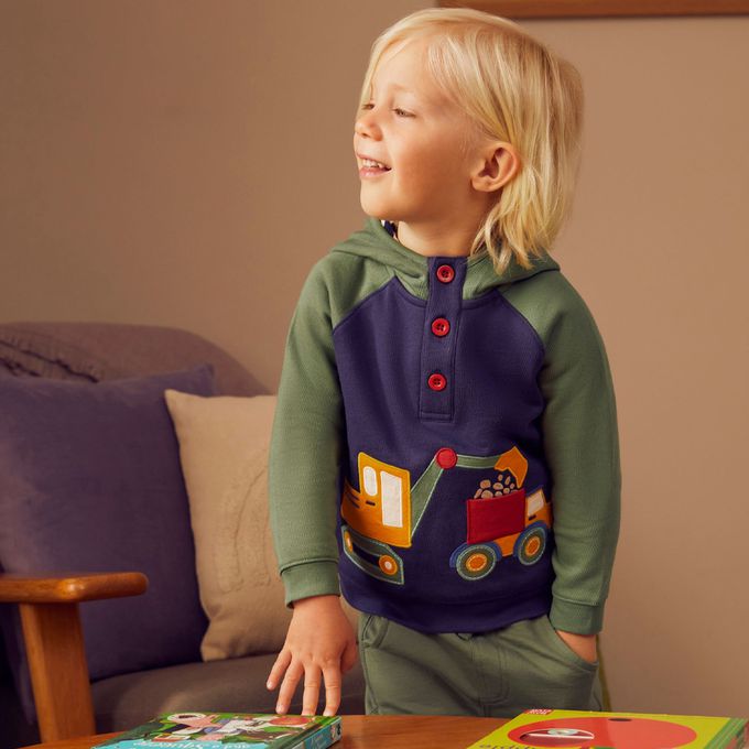 英國 JoJo Maman BeBe - 幼/兒童超優質100%純棉長袖連帽上衣/帽T-施工時間