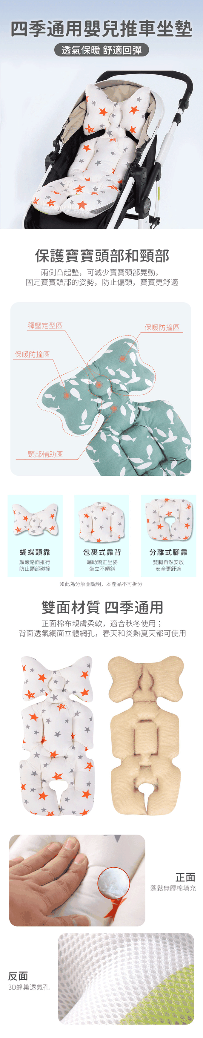 JoyNa - 嬰兒推車坐墊-灰色大小皇冠