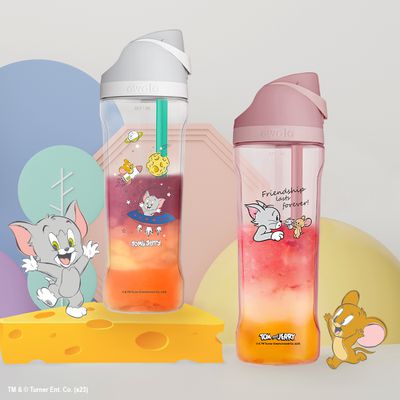 美國 Owala - Freesip｜Tom and Jerry 聯名款｜Tritan 彈蓋+可拆式吸管運動水壺｜專利雙飲口｜-740ml-湯姆貓與傑利鼠 Tom and Jerry