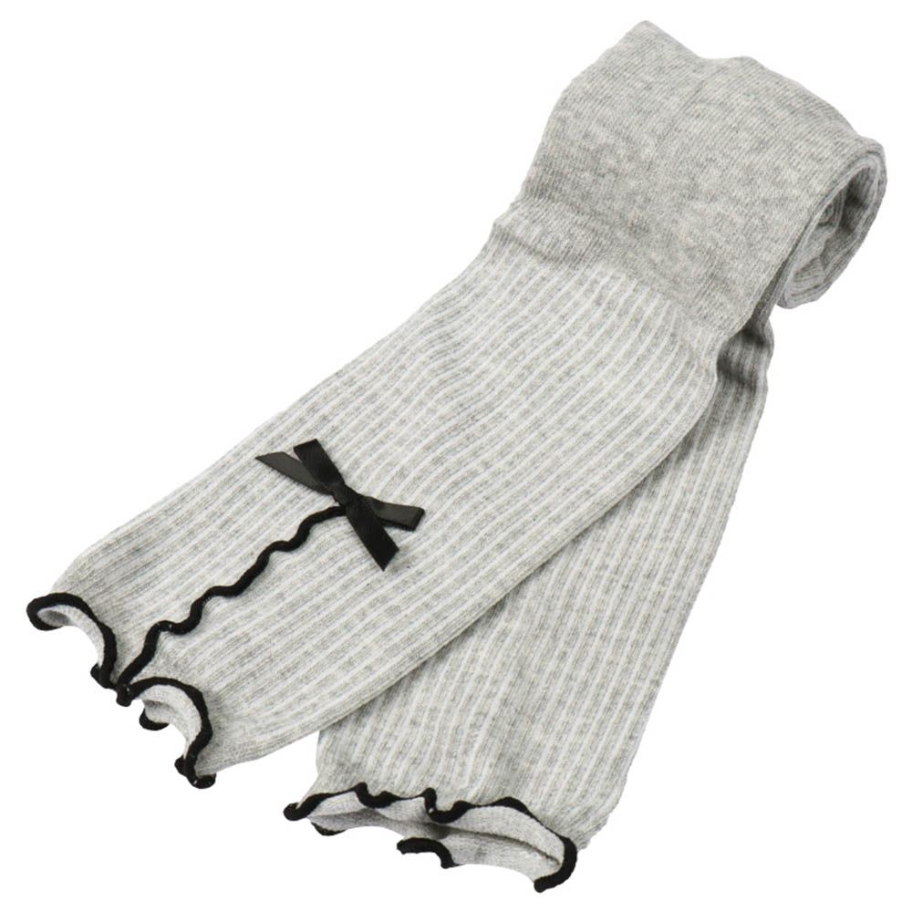 緊身褲-木耳邊 蝴蝶結-灰色