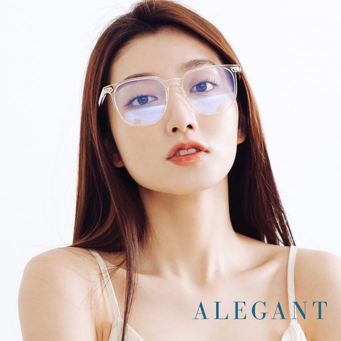 ALEGANT - 輕感舒適質感TR90輕量空輕透方框UV400濾藍光眼鏡