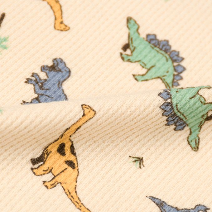 akachan honpo - 長袖家居服 穿衣練習套頭式-恐龍-淺卡其色