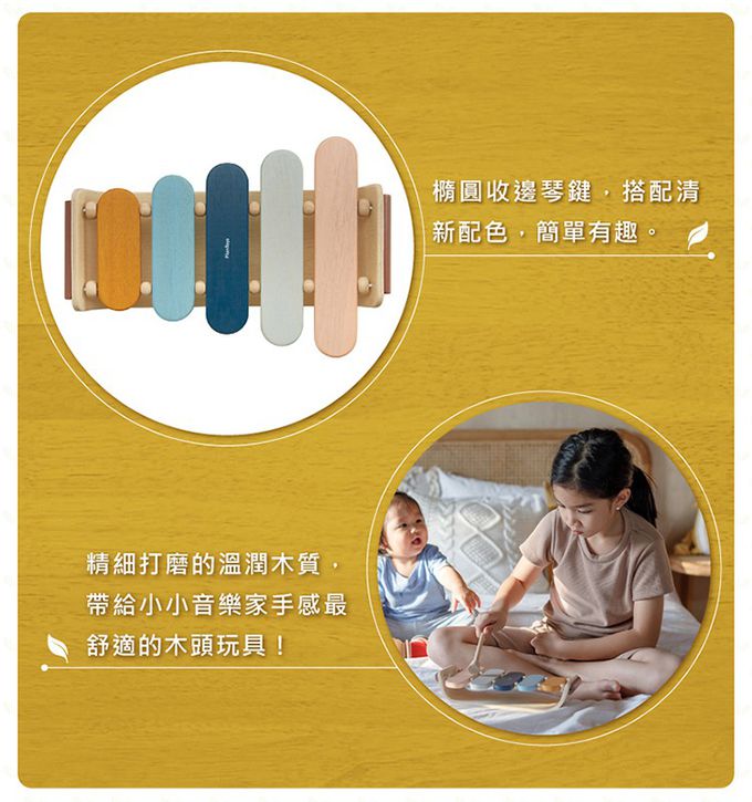 泰國 Plantoys - 木作兒童樂器-彩虹橢圓木琴(清新藍)