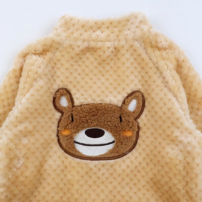 日本 ZOOLAND - 泰迪熊毛絨可愛動物臉休閒外套-貓熊-黑