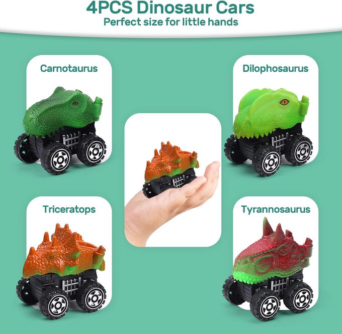 CuteStone - 交通世界 恐龍公園電動軌道 極速彎道組 (附小汽車)