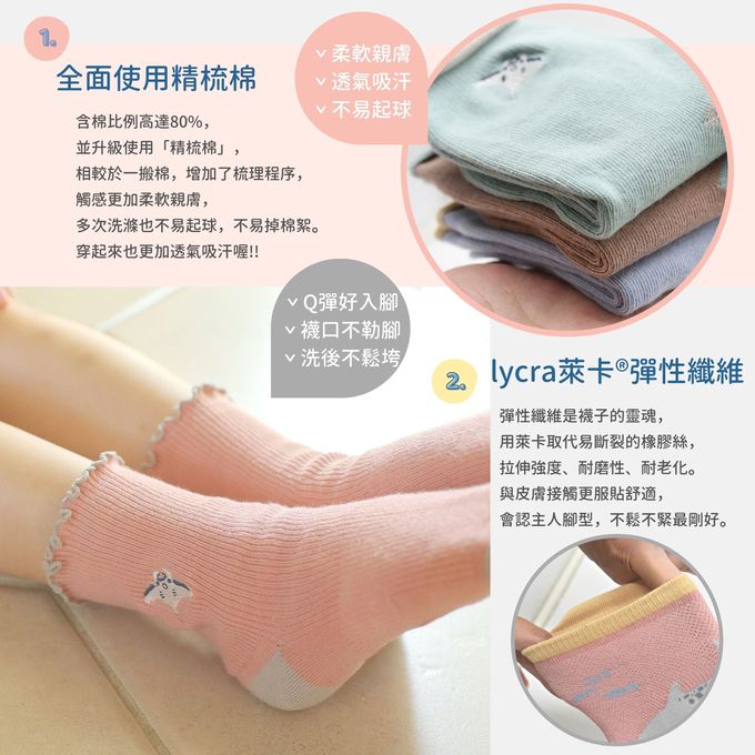 minihope美好的親子生活 - 抗菌除臭萊卡短襪-藻礁-天藍