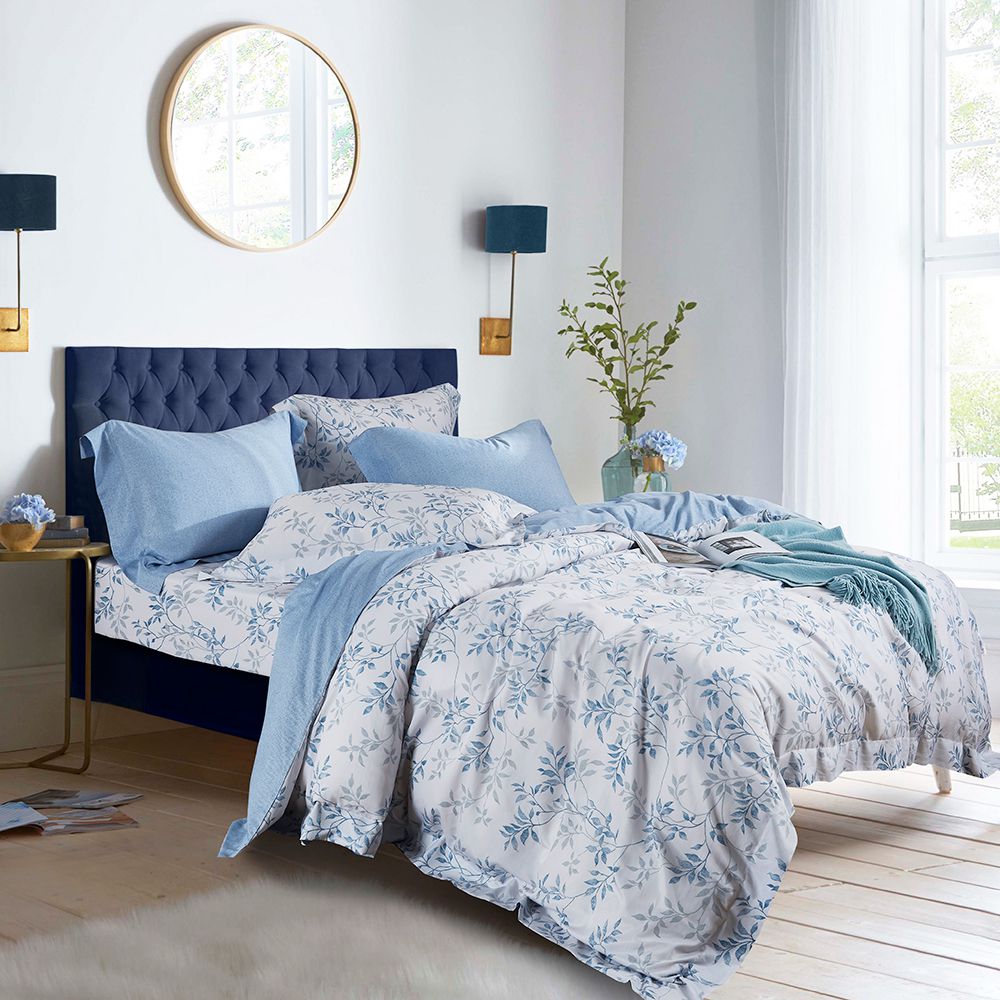 吸濕排汗天絲-茲葉-單人床包枕套組(含床包*1+枕套*1)