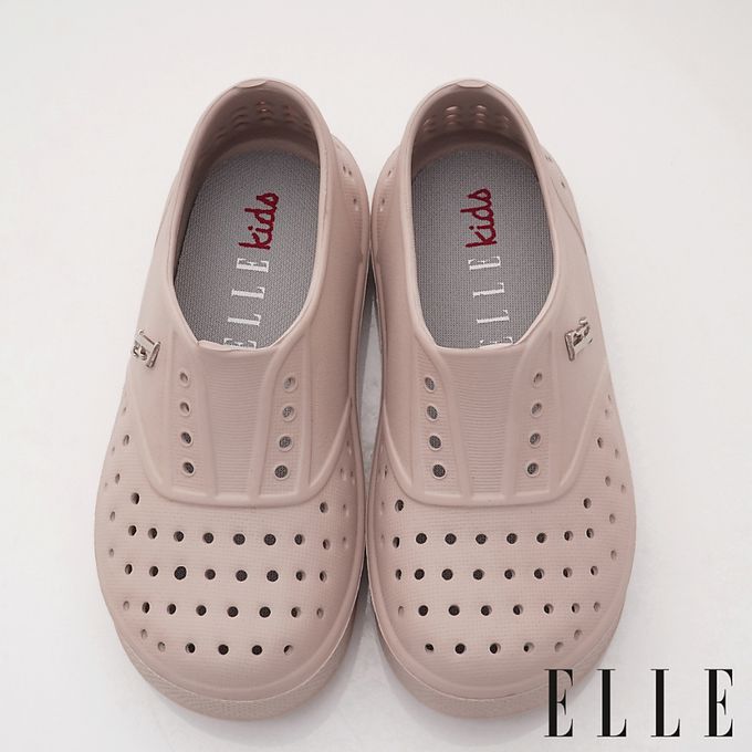 ELLE - 台灣製ELLE洞洞輕便休閒鞋-K233772奶茶(中小童段)-洞洞鞋-奶茶