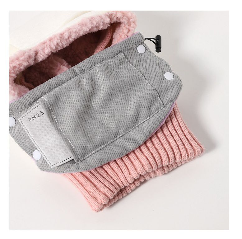 可愛動物套頭帽-兔子-粉色 (帽圍52-54CM/建議年齡3-6歲)