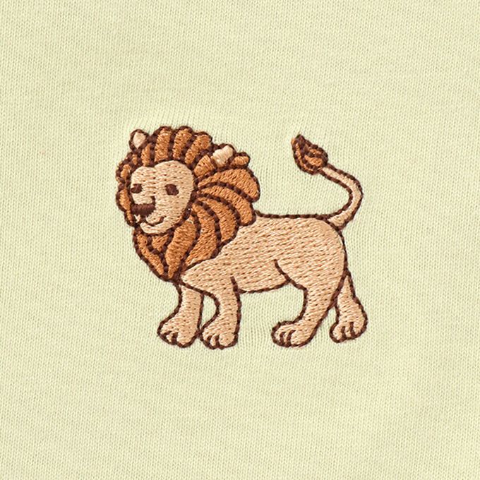 日本 petit main - [低價]接觸冷感 刺繡短袖上衣-鯨魚-奶油黃