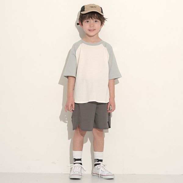 日本 b-ROOM - 側邊圓角休閒純色短褲-炭深灰