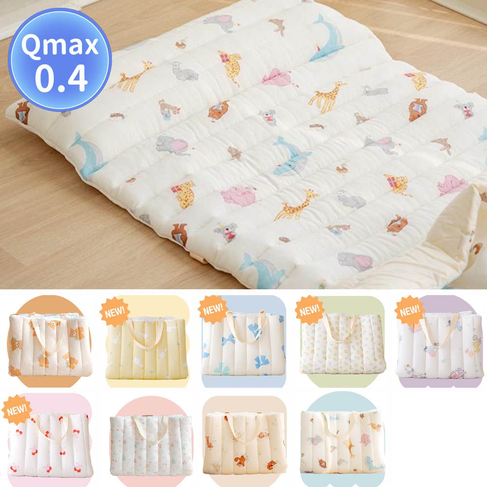 極致柔軟天絲莫代爾雙面涼感4cm厚墊睡袋組-蠟筆動物世界