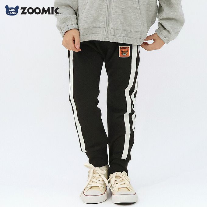 日本 ZOOLAND - 春季出遊印花運動長褲-背後刺繡車車-淺灰