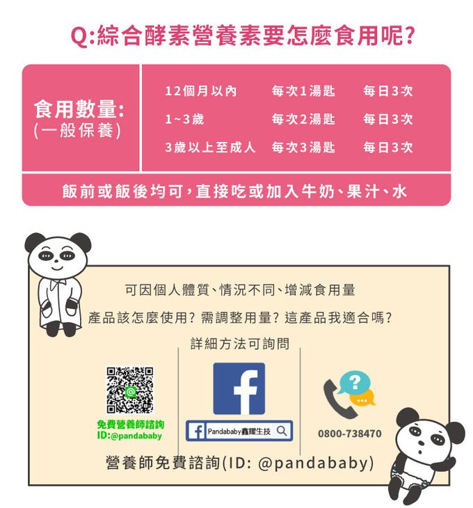 鑫耀生技Panda - 成長不阻礙-綜合酵素營養粉+膠原海藻鈣粉-300g+200g