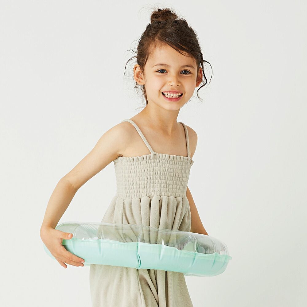 日本 evercloset - 2 WAY柔軟絨玩水材質細肩帶洋裝-水手藍