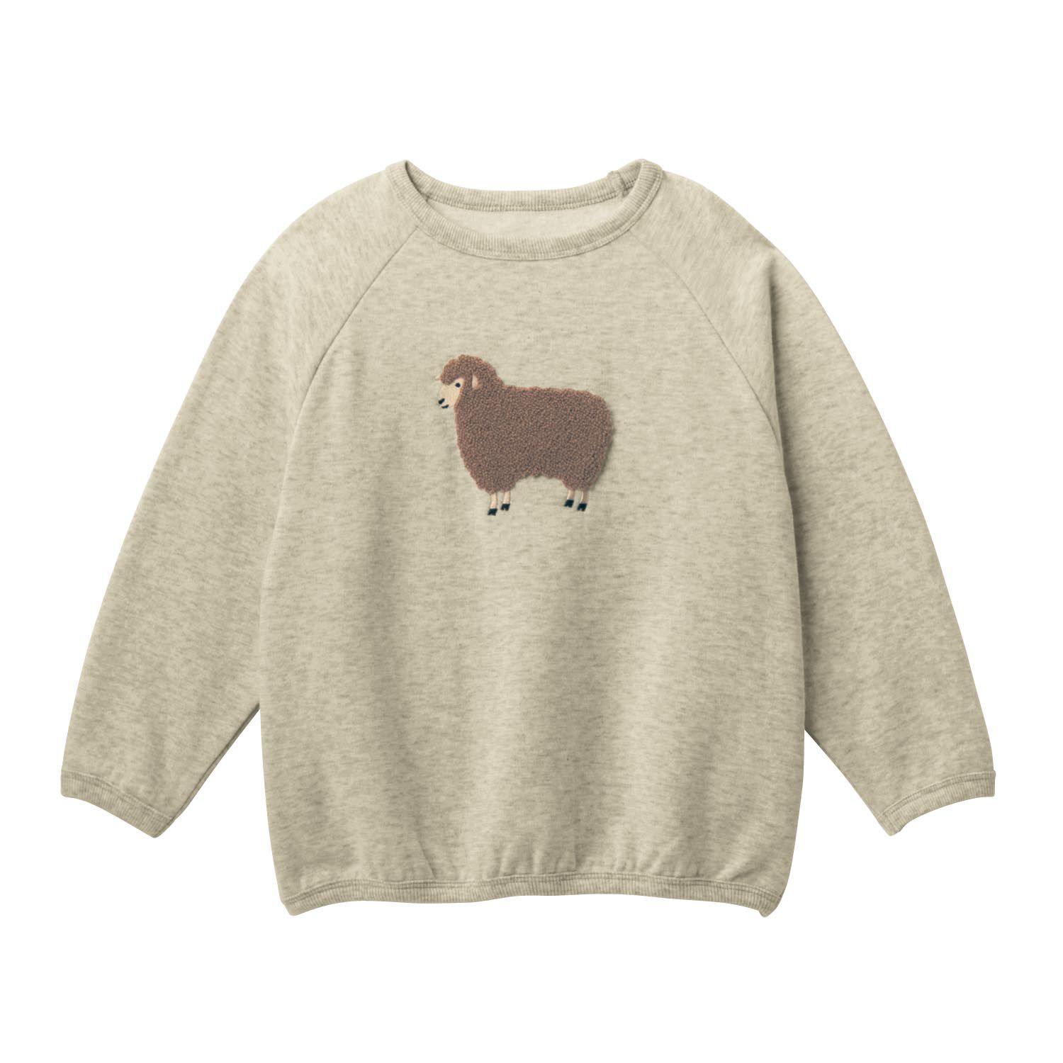 日本千趣會 - GITA 純棉裏起毛長T-小羊刺繡-米