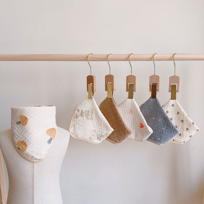 Chi-mi啾米 - 四層紗兩用圍兜6件組 (F碼25X25CM)