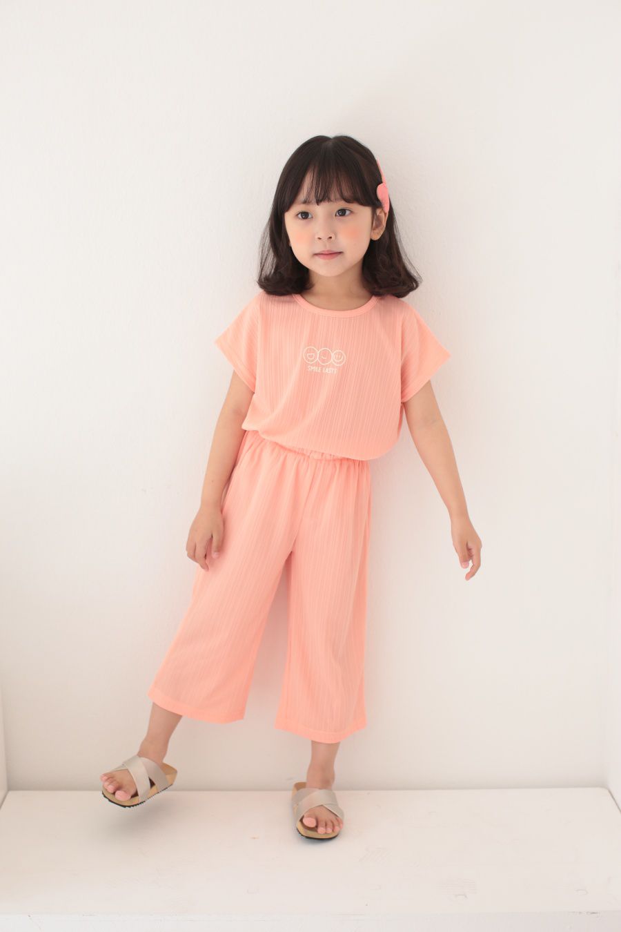 韓國 Dalla - 三個笑臉涼感套裝-粉橘