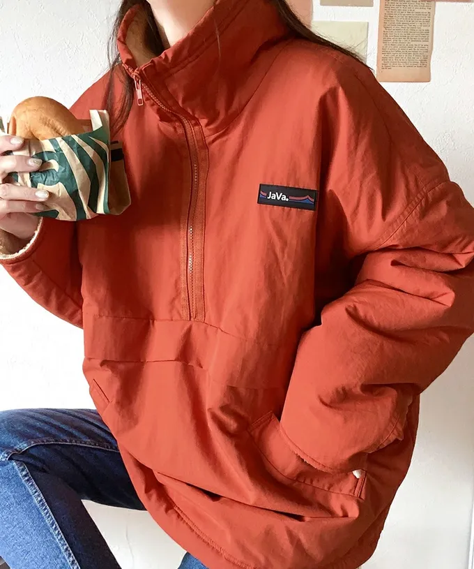 日本 Classical Elf - 山系雙面穿毛絨寬版長袖上衣-黑