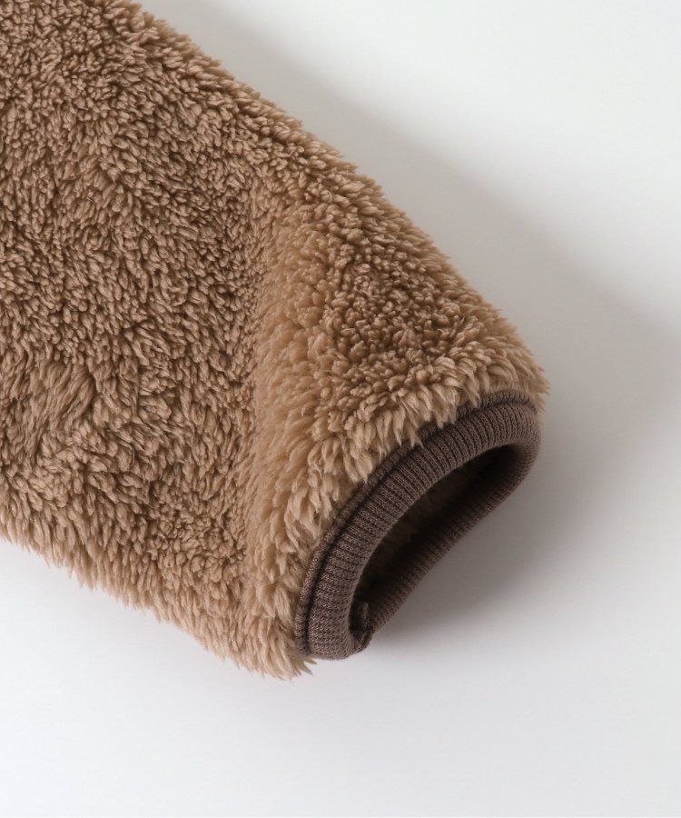 日本 apres les cours - 蓬鬆拼接風多彩絨毛外套-摩卡系